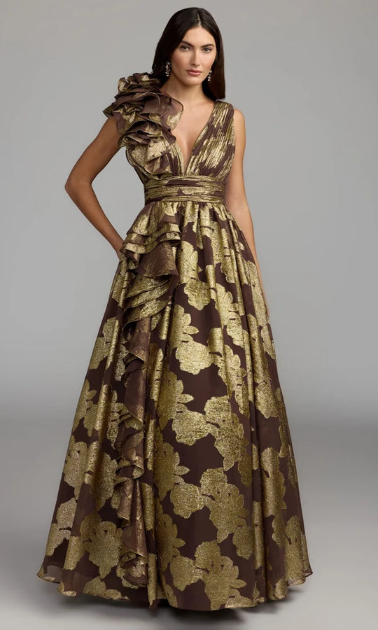 Mac Duggal 50264 - Ruffled Deep V-neck Evening Dress