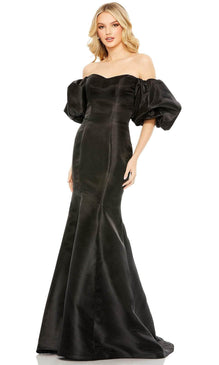 Mac Duggal 50677 - Puff Satin Classic Prom Gown - 14 / Chartreuse