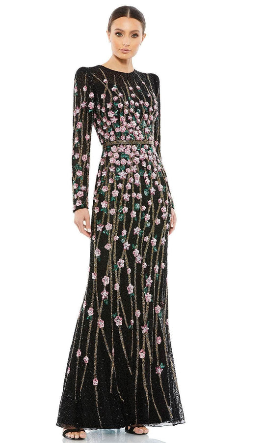 Mac Duggal 5492 - Sequin and Beads Long Sleeve Prom Dress
