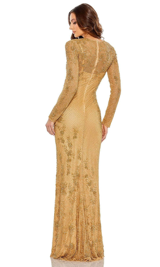 Mac Duggal 5504 - Beaded Lattice Sheath Evening Gown