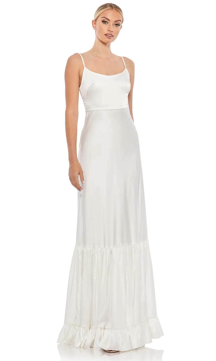 Mac Duggal 55381 - Scoop Neck Sleeveless Prom Dress Evening Dresses 0 / White