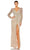 Mac Duggal 5628 - Beaded Long Sleeve Evening Dress Evening Dresses 2 / Nude Multi