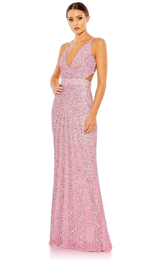 Mac Duggal 5686 - Sequined Plunging Neckline Prom Gown