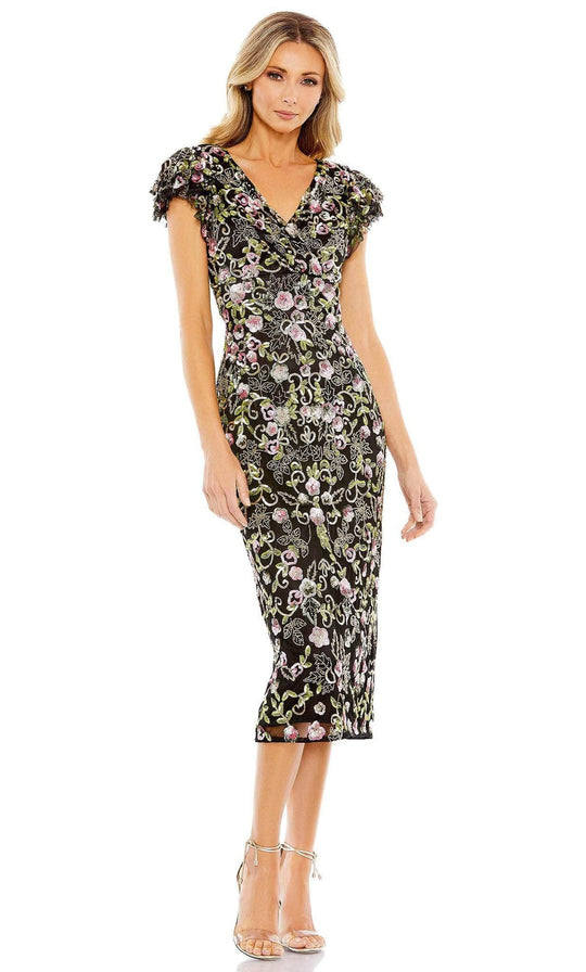 Mac Duggal 5722 - Flutter Sleeve Beaded Dress