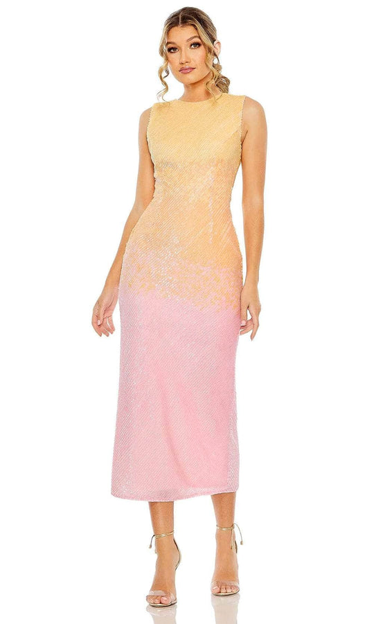 Mac Duggal 5772 - Sequin Sleeveless Tea-Length Dress