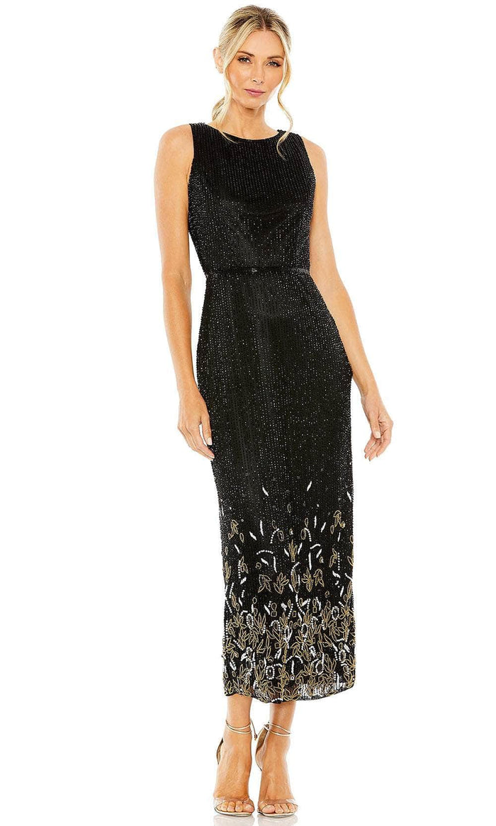 Mac Duggal 5796 - Sleeveless Column Prom Dress Special Occasion Dress 2 / Black Multi
