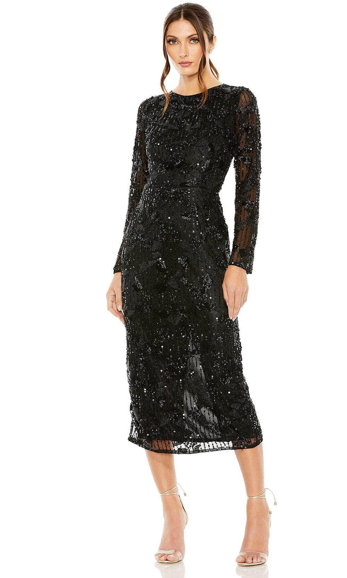Mac Duggal 5988 - Embellished Back Slit Formal Dress Special Occasion Dress 2 / Black