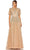Mac Duggal 5991 - Puff Sleeve Ornate Evening Gown Mother of the Bride Dresses 4 / Taupe