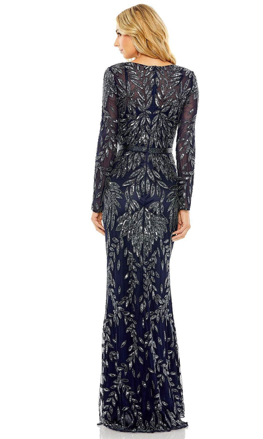 Mac Duggal 6023 - Foliage Beaded Sheath Evening Gown