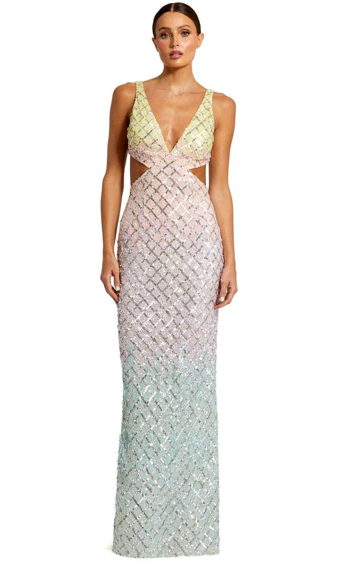 Mac Duggal 6049 - Embellished Sleeveless Prom Dress Prom Dresses 0 / Rainbow