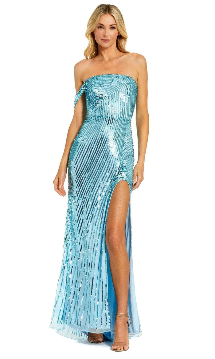 Mac Duggal 6072 - Sequin Mesh Evening Dress Evening Dresses 0 / Aqua