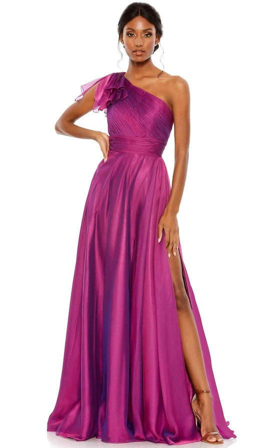 Mac Duggal 67476 - One-Sleeve Pleated Detail Prom Gown