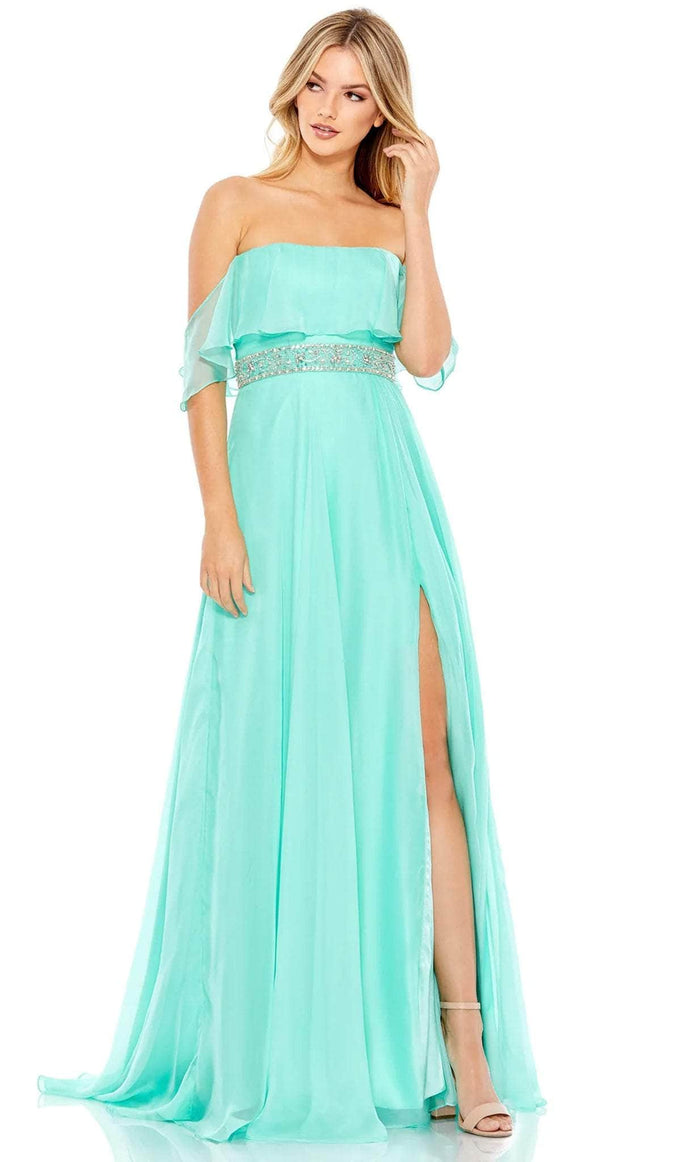 Mac Duggal 67817 - Ruffled A-line Prom Dress Prom Dresses 0 / Mint
