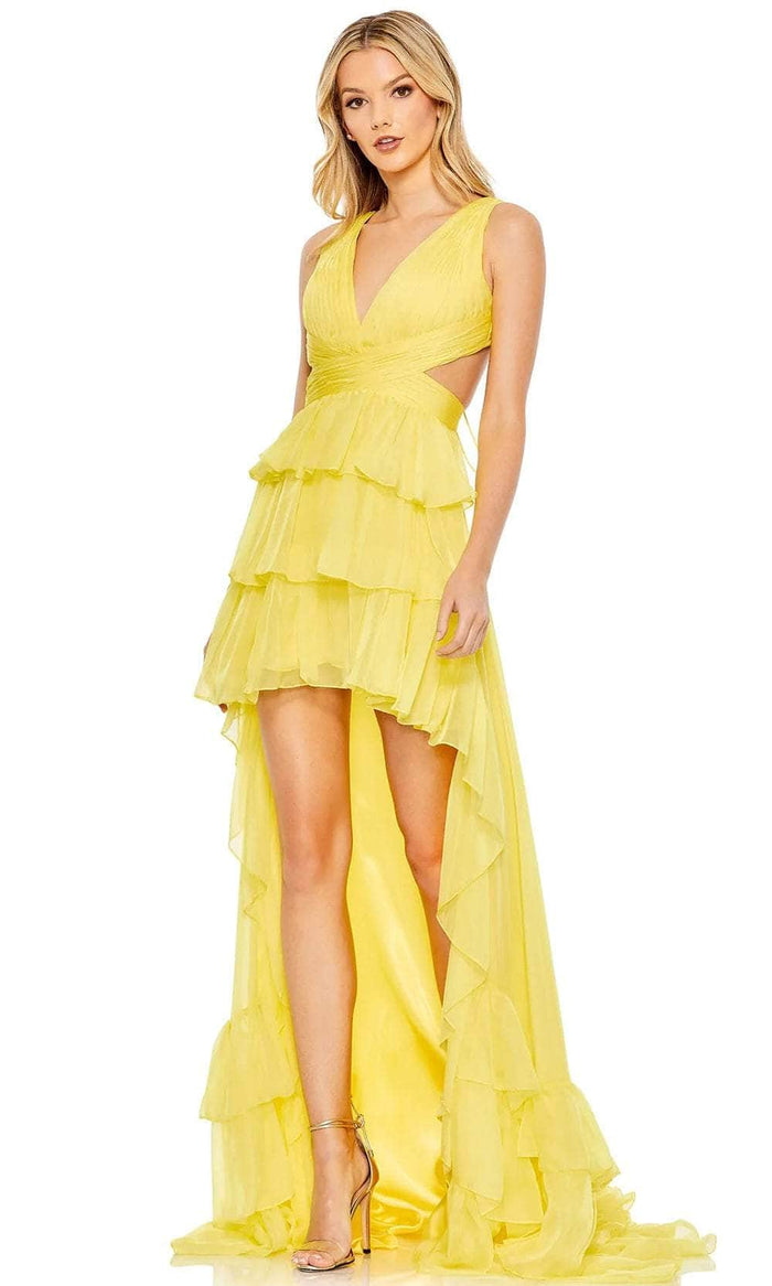 Mac Duggal 68065 - V-Neck Prom Dress Prom Dresses 0 / Sunshine