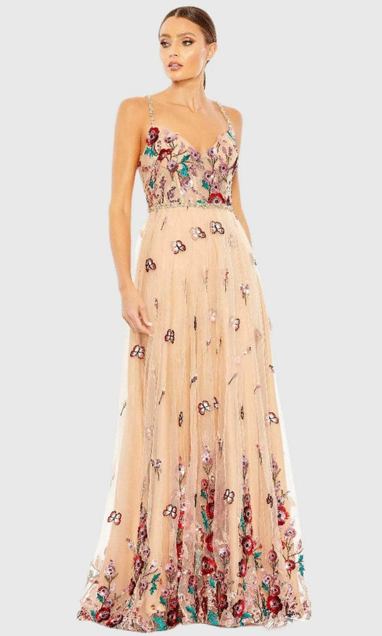 Mac Duggal 681101 - V-Neck Sequin Embroidered Prom Gown
