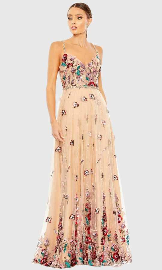 Mac Duggal 681101 - V-Neck Sequin Embroidered Prom Gown