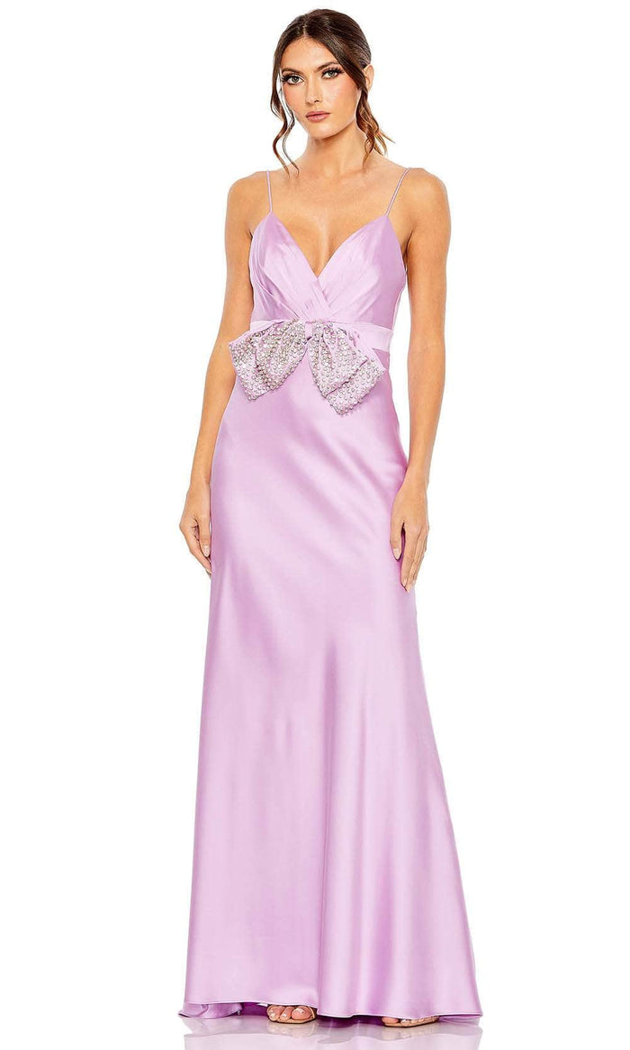 Mac Duggal 68144 - Pleated Rhinestone Embellished Dress Evening Dresses 0 / Lilac