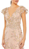 mac duggal flutter-sleeve formal appliqué maxi dress Mac Duggal Embroidered Applique Flutter Sleeve Gown