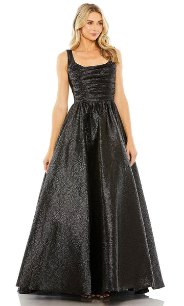 Black Metallic Pleated Bodice Ballgown