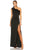 Mac Duggal 68456 - Asymmetric Fringed Sheath Dress Prom Dresses 0 / Black