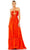 Mac Duggal 68486 - Crisscross Halter A-Line Prom Gown Special Occasion Dress 0 / Orange