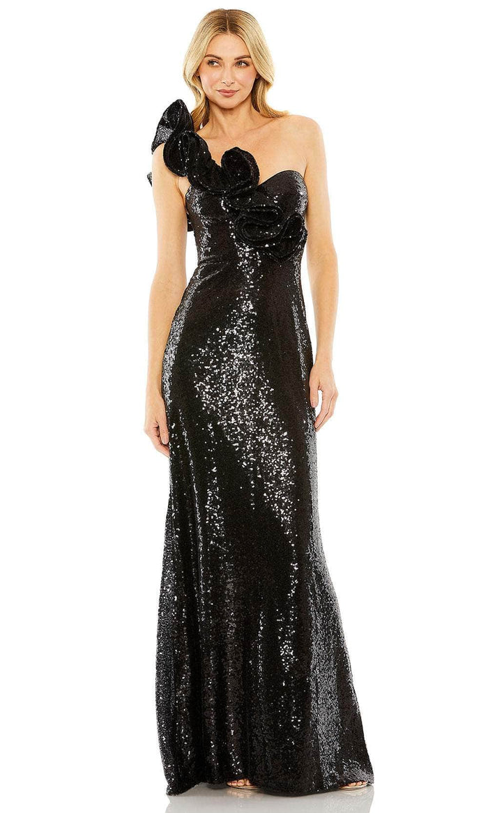 Mac Duggal 68513 - Ruffled Strap Sequin Evening Dress Special Occasion Dress 0 / Black