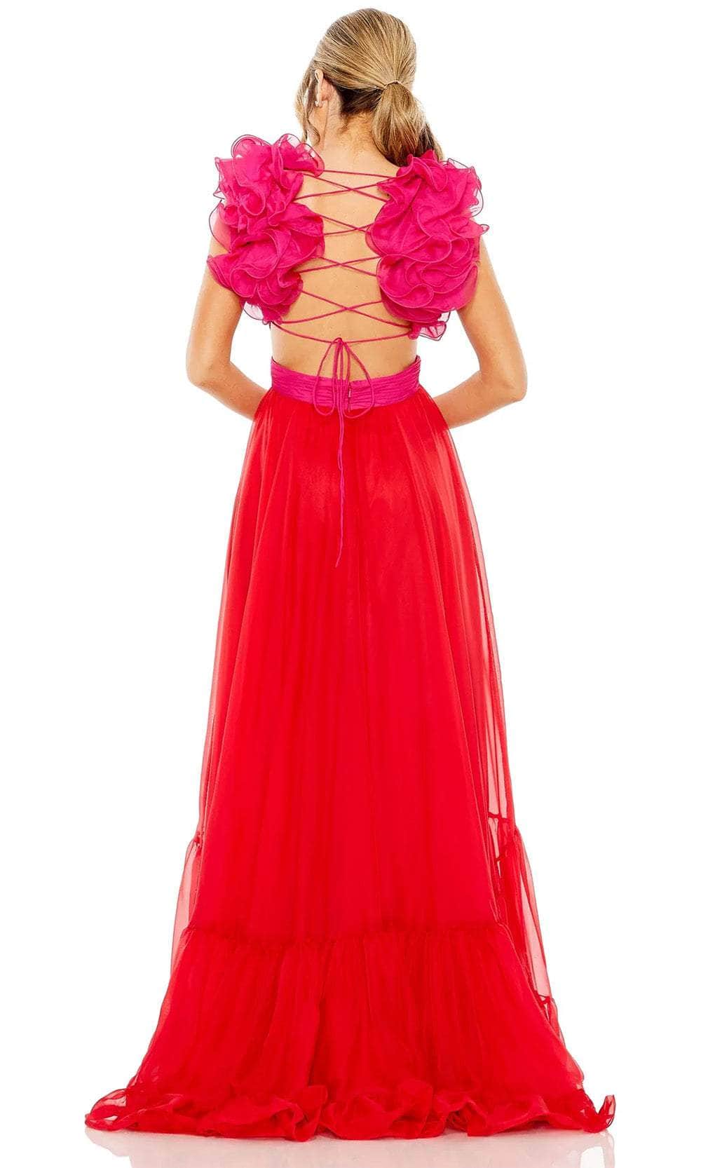 Mac Duggal 68522 - Lace-Up Back Ruffle Detailed Prom Dress – Couture Candy
