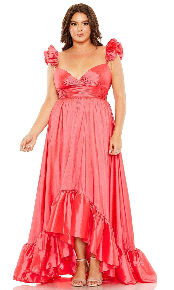 Mac Duggal 68526 - Bow Accented Sleeveless Prom Gown Prom Dresses 14W / Watermelon