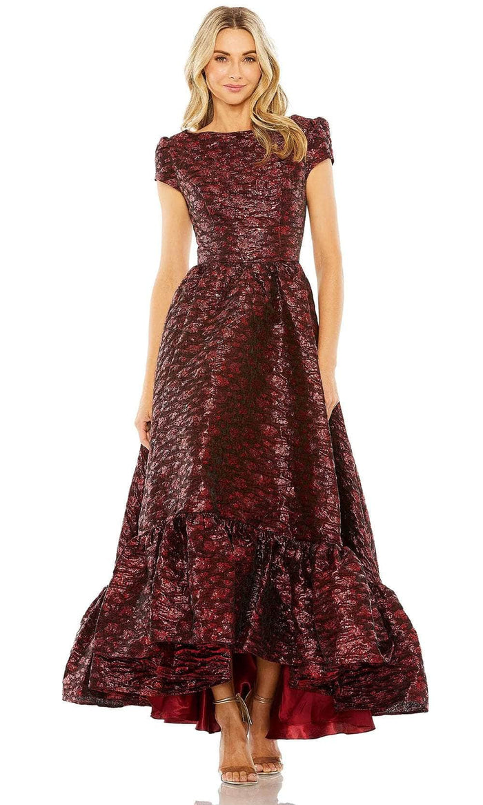 Mac Duggal 68623 - A-Line Ruffled Evening Dress Special Occasion Dress 4 / Ruby