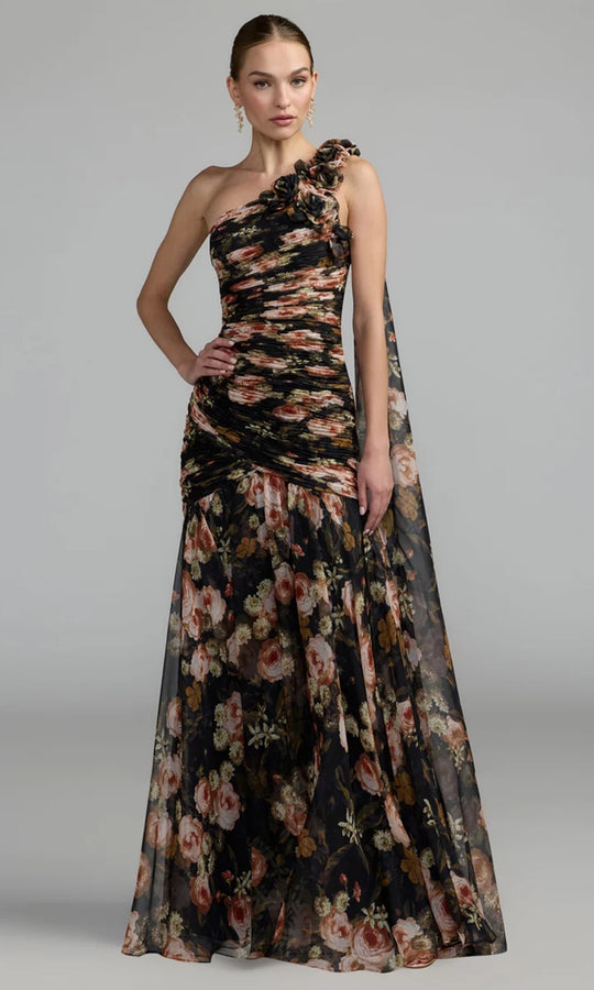 Mac Duggal 68993 - Floral Print Chiffon Evening Dress
