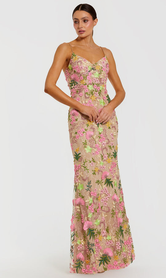 Mac Duggal 69010 - Floral Embroidered Corset Long Gown