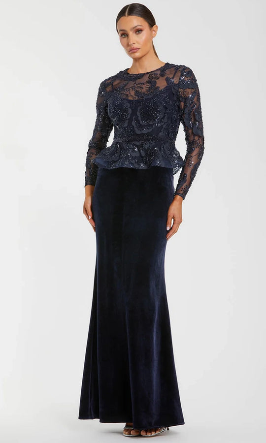 Mac Duggal 69017 - Embellished Long Sleeve Evening Dress
