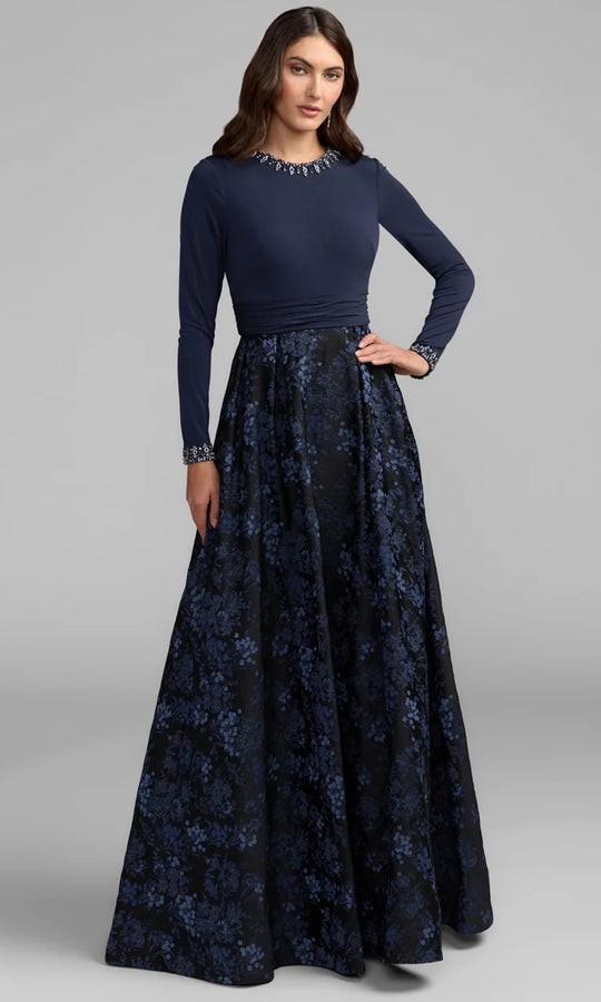 Mac Duggal 69082 - Embellished Long Sleeve A-line Evening Dress