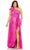 Mac Duggal 77003 - Ruffled Strap Pleated Evening Dress Evening Dresses 14W / Hot Pink