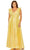 Mac Duggal 77006 - Flutter Sleeve Pleated Evening Dress Special Occasion Dress 14W / Butter