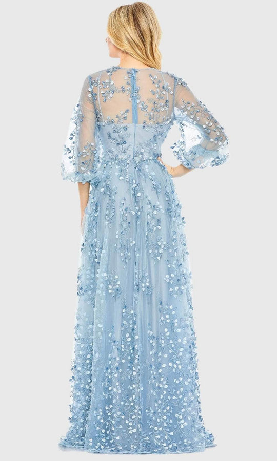 Mac Duggal 79399 - Puff Sleeve Embroidered Evening Gown