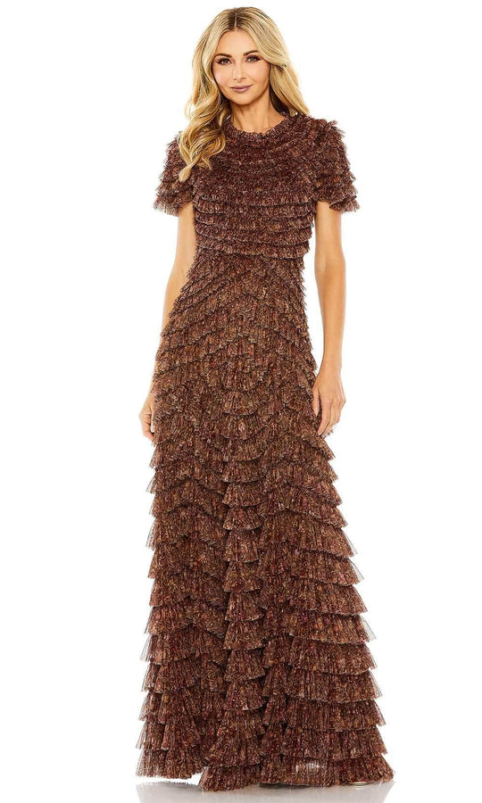 Mac Duggal 8042 - Ruffle Tiered A-Line Evening Gown