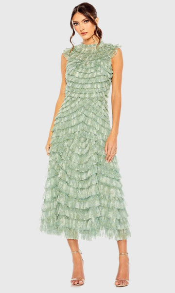 Mac Duggal 8225 - Long Mesh A-Line Dress
