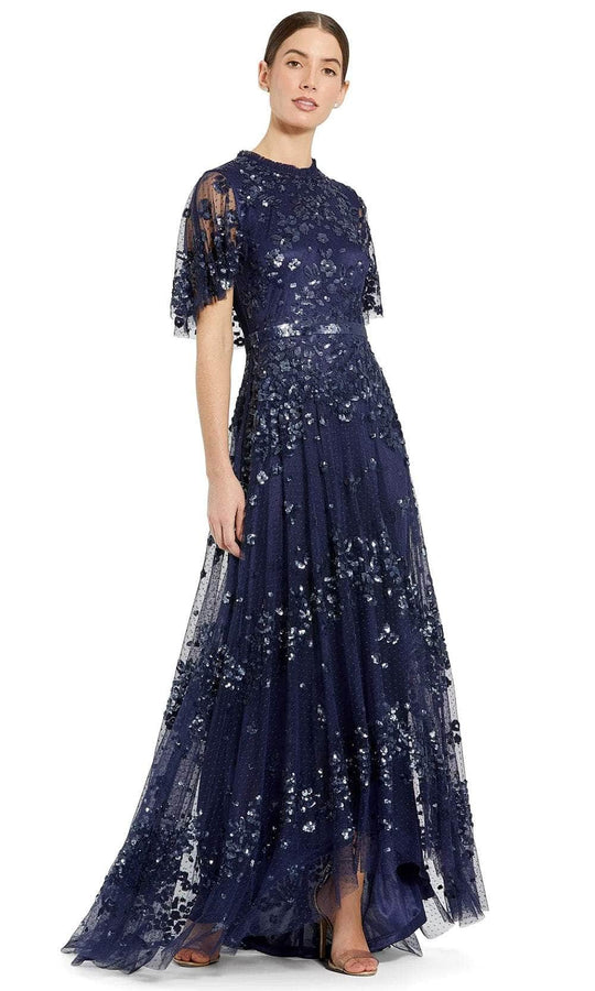Mac Duggal 9192 - Sequin Sheer Sleeve Evening Gown