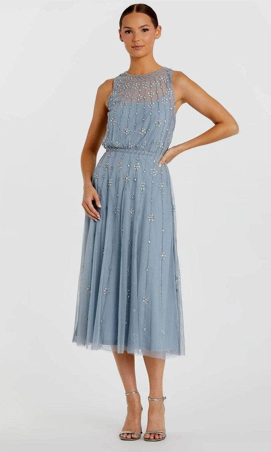 Mac Duggal 9222 - Illusion Jewel Floral Beaded Evening Dress