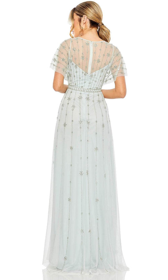 Mac Duggal 9223 - Flutter Sleeve V-Neck Long Dress
