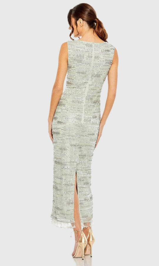 Mac Duggal 93834 - Sleeveless Bead Embellished Tea-Length Dress