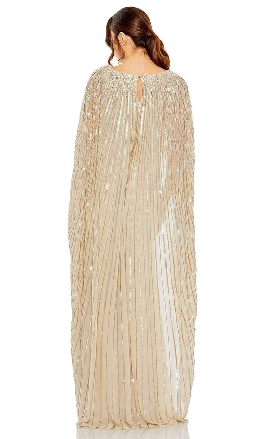 Mac Duggal 93869 - Sequin Embellished Cape Sleeve Evening Dress