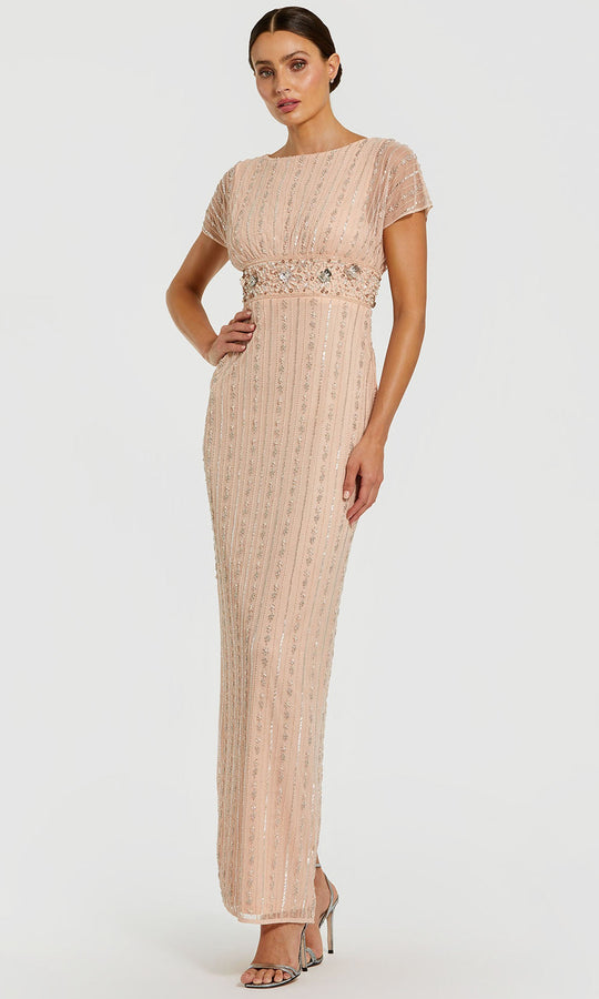 Mac Duggal 94147 - Beaded Empire Waist Column Evening Dress
