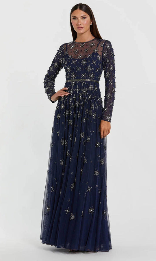 Mac Duggal 94216 - Starburst Beaded Illusion Jewel Gown