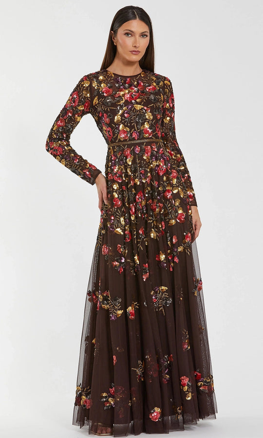 Mac Duggal 94275 - Floral Sequin A-line Evening Gown