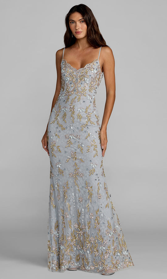 Mac Duggal 94311 - Floral Beaded Scalloped Sweetheart Evening Gown