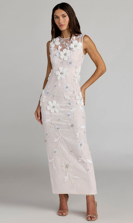 Mac Duggal 9465 - Floral Applique Illusion Jewel Prom Dress
