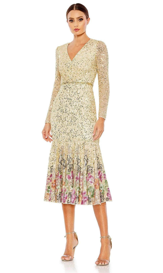 Mac Duggal A5589 - Long Sleeve Sequin Cocktail Dress