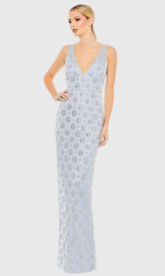 Mac Duggal A93744 - Geometric Beaded V-Neck Evening Dress
